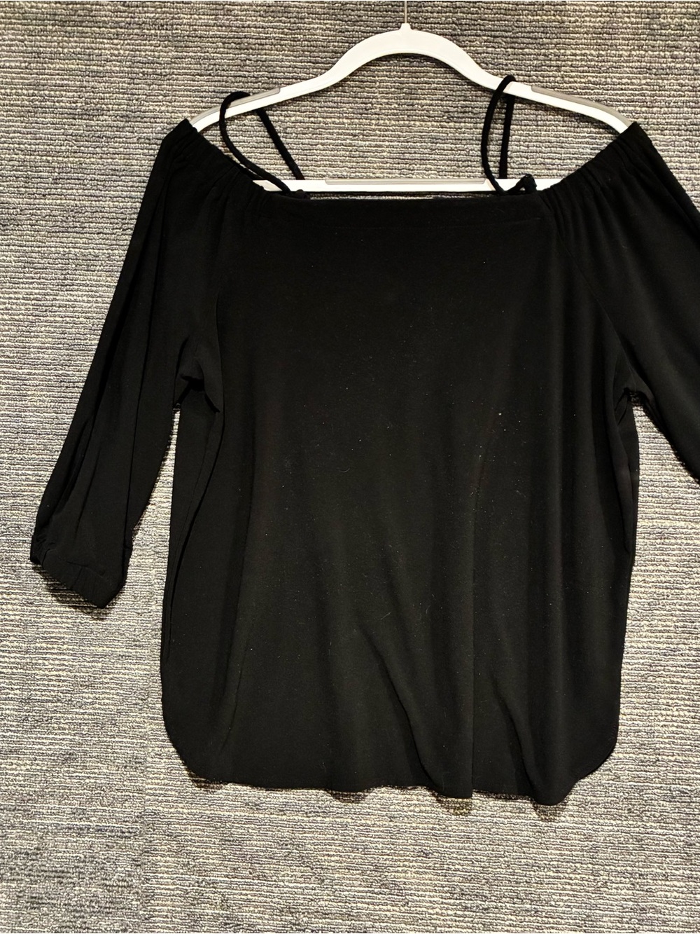 INC International Concepts Black Off-The-Shoulder Top